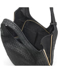 Large Woven Leather Bag - Black