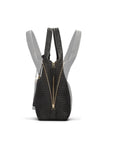 Large Woven Leather Bag - Black