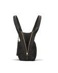 Large Woven Leather Bag - Black