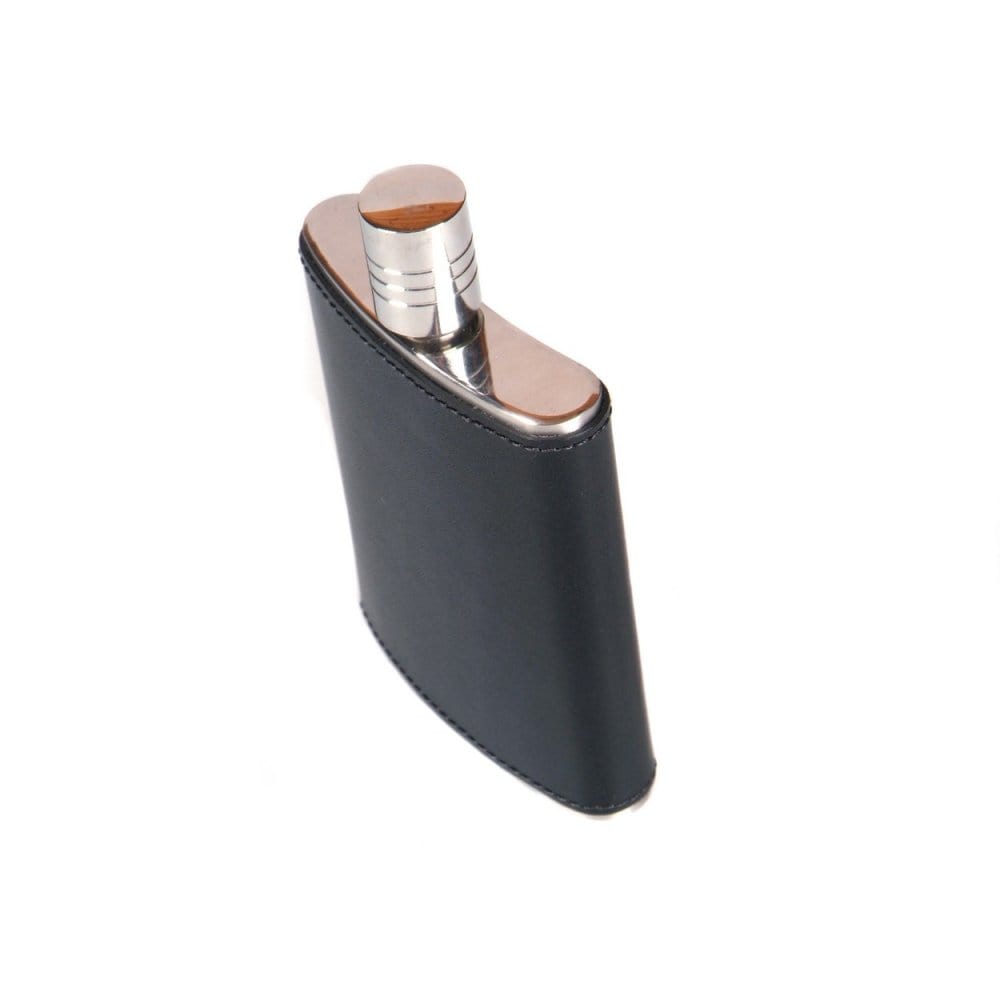 Black Leather 3oz Hip Flask