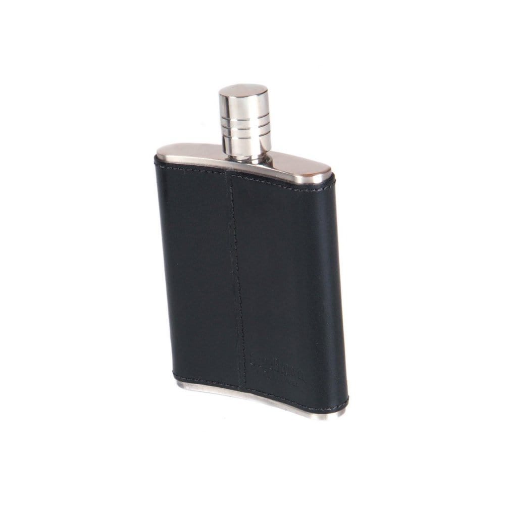 Black Leather 3oz Hip Flask