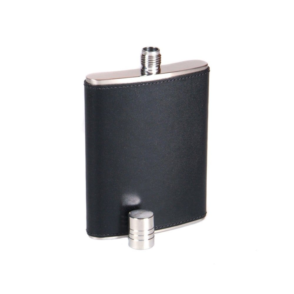 Black Leather 5oz Hip Flask