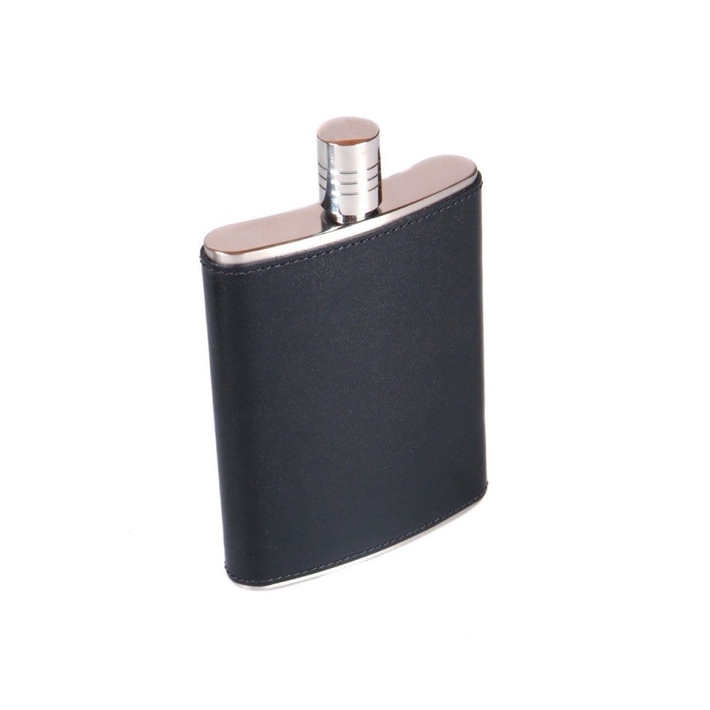 Black Leather 5oz Hip Flask