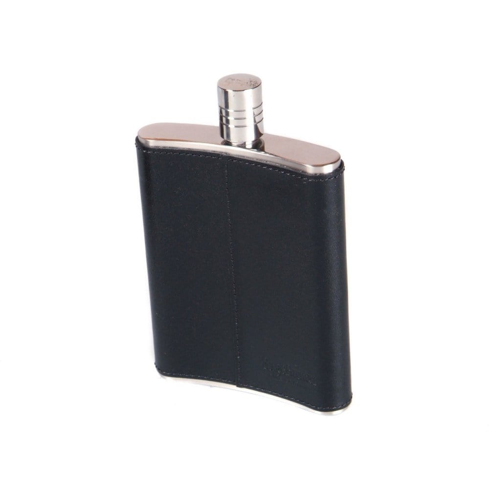 Black Leather 5oz Hip Flask