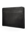 Leather A4 zip around document folder, black, side