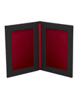 Double leather photo frame, black, 6 x 4", inside