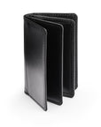 Leather bifold card wallet, black, front