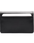 Leather bifold card wallet, black, front view