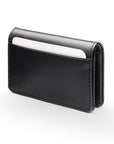 Leather bifold card wallet, black, back