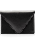 Leather business card envelope, black, front