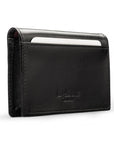 Leather business card envelope, black, back