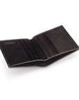 Leather compact billfold wallet 6CC, black, inside