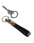 Leather detachable key ring, black