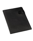 Leather document folder, black, front