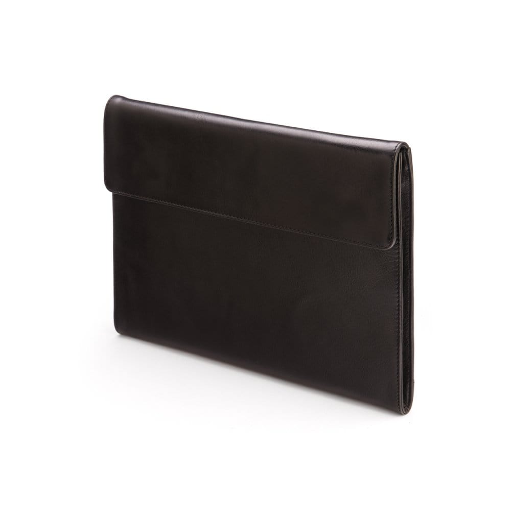 Leather envelope folder, black, front