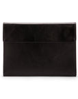 Leather envelope folder, black, front view