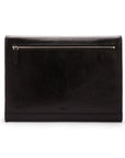 Leather envelope folder, black, back