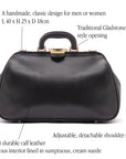 Small Gladstone Bag in Leather, black, features