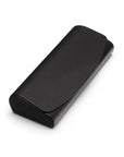 Leather hard shell glasses case, black, front