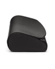 Leather hard shell glasses case, black, side