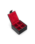 Leather jewellery box, black, inside