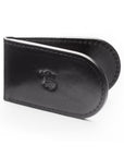 Leather Magnetic Money Clip, black, front