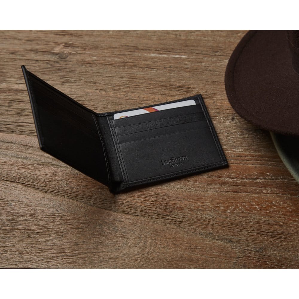 Black Soft Leather Men&#39;s Billfold Wallet