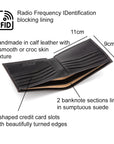 RFID leather wallet for men, black, features