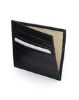 Leather side opening flat card holder, black, inside