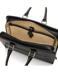 Leather 13" laptop bag, black, inside