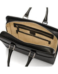 Leather 13" laptop bag, black, interior