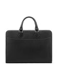 Leather 13" laptop bag, black, front