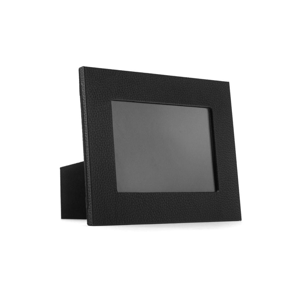 Leather photo frame, black, 6x4", landscape