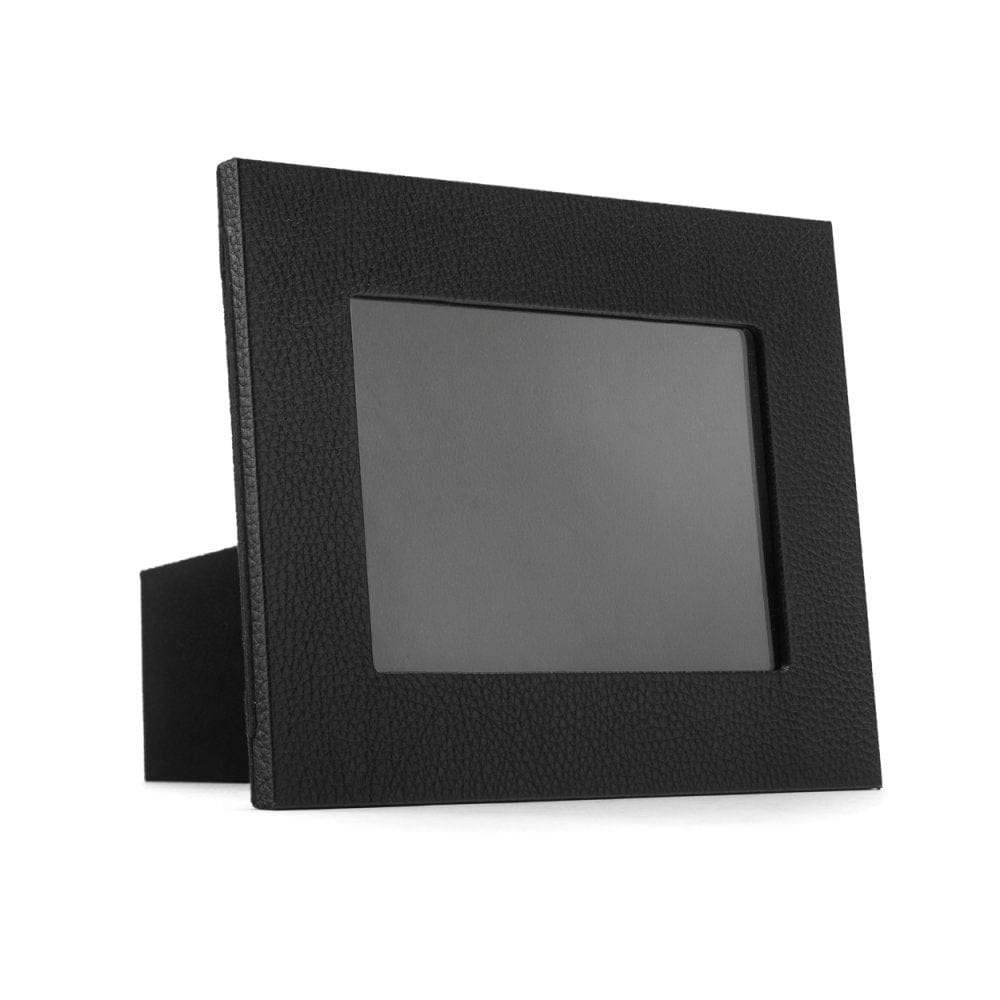 Leather photo frame, black, 8x6", landscape