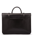 Leather music bag, black, front view