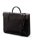 Leather music bag, black, side view