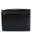 Slim leather briefcase, black, back