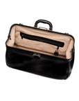 Leather Gladstone holdall, black, inside