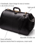 Leather Gladstone holdall, black, features