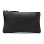 Medium leather makeup bag, black, front