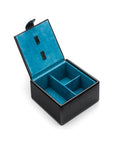 Men's leather accessory box, black, inside