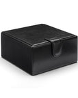 Men's leather accessory box, black, front