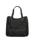 Megan Nubuck Hobo Handbag - Black