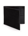 Men's leather billfold wallet, black, front