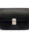 Black Men's Leather A5 Expandable Clutch Bag