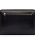 Black Men's Leather A5 Expandable Clutch Bag