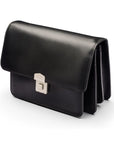 Black Men's Leather A5 Expandable Clutch Bag