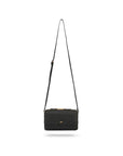 Compact crossbody bag, black saffiano, with shoulder strap