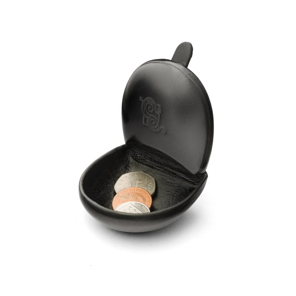 Moulded Compact Coin Purse - Black