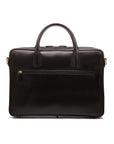 Leather laptop bag, black, 17 inch, back